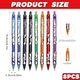 SiumPklay 8-Pack Click ​Erasable Pens​ Set - 0.5mm Fine Tip ​Erasable Pens​ for Smooth Writing (2 Black 2 Blue 1 Orange 1 Green 1 Purple 1 Red)-Perfect ​Gel Pens for Writing Coloring Office Us - Image 2