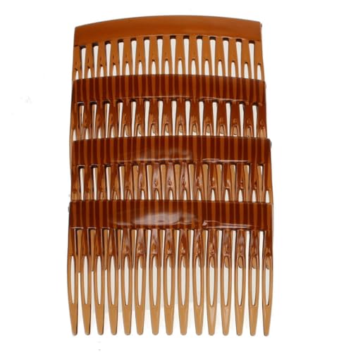 4 Pack of 7cm Plain French Side Hair Combs Slides Grips Clips Hair Accessories for Women Girls by Glitz4Girlz… (Tort Brown)