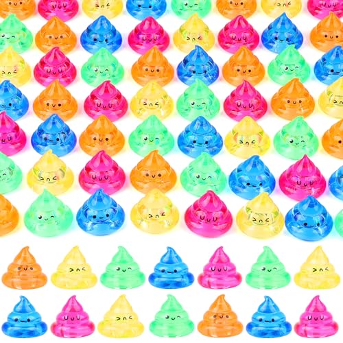 TaoQ C 60 pièces Licorne Poop Mini Licorne Fête Favoris Acrylique Poop Figurines Mini Licorne Expressions Décorations pour Amis Décoration de fête...
