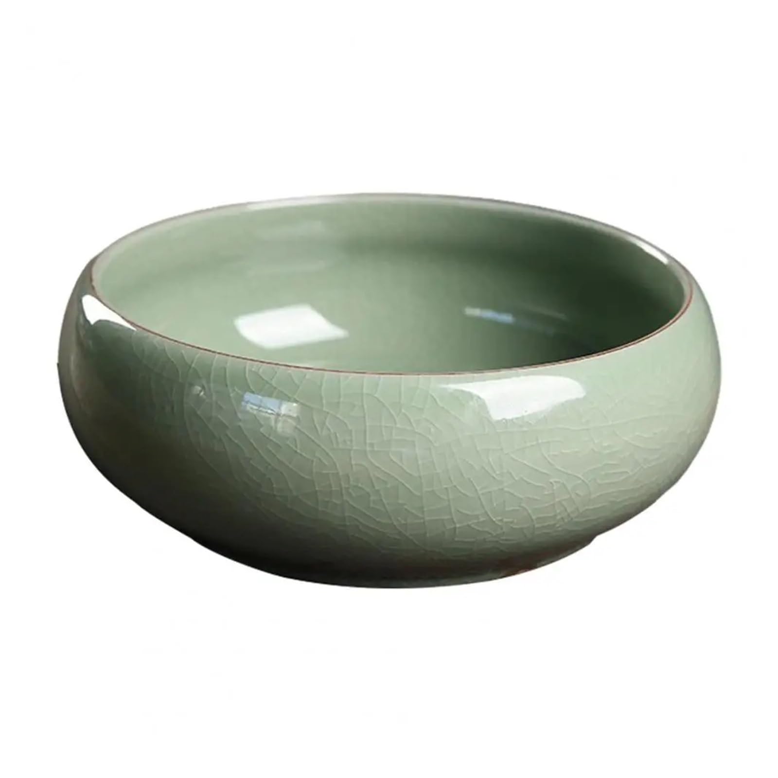 LUYSGBXR Lotus Bowl Plant Pot Leak-proof Ceramic Flower Pot Lotus Bowl Planter for Plants Retro Holder Caliber Glaze(Light Green)