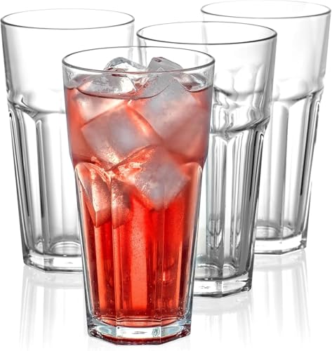 Image of 500ml Highball Glass Tumbler, Drinking Glasses for Cocktails, Juices, Milkshakes Water Glass Clear Iced Tea and Glasses for Drinking Coke, Soda (Set of 4)