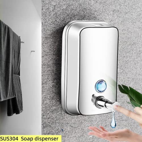Haojaju Commercial Soap Dispenser Wall Mount,Stainless Steel Manual Pump Soap Dispenser For Bathroom, Hotel, Restaurant(800Ml-29Oz) #TOP7