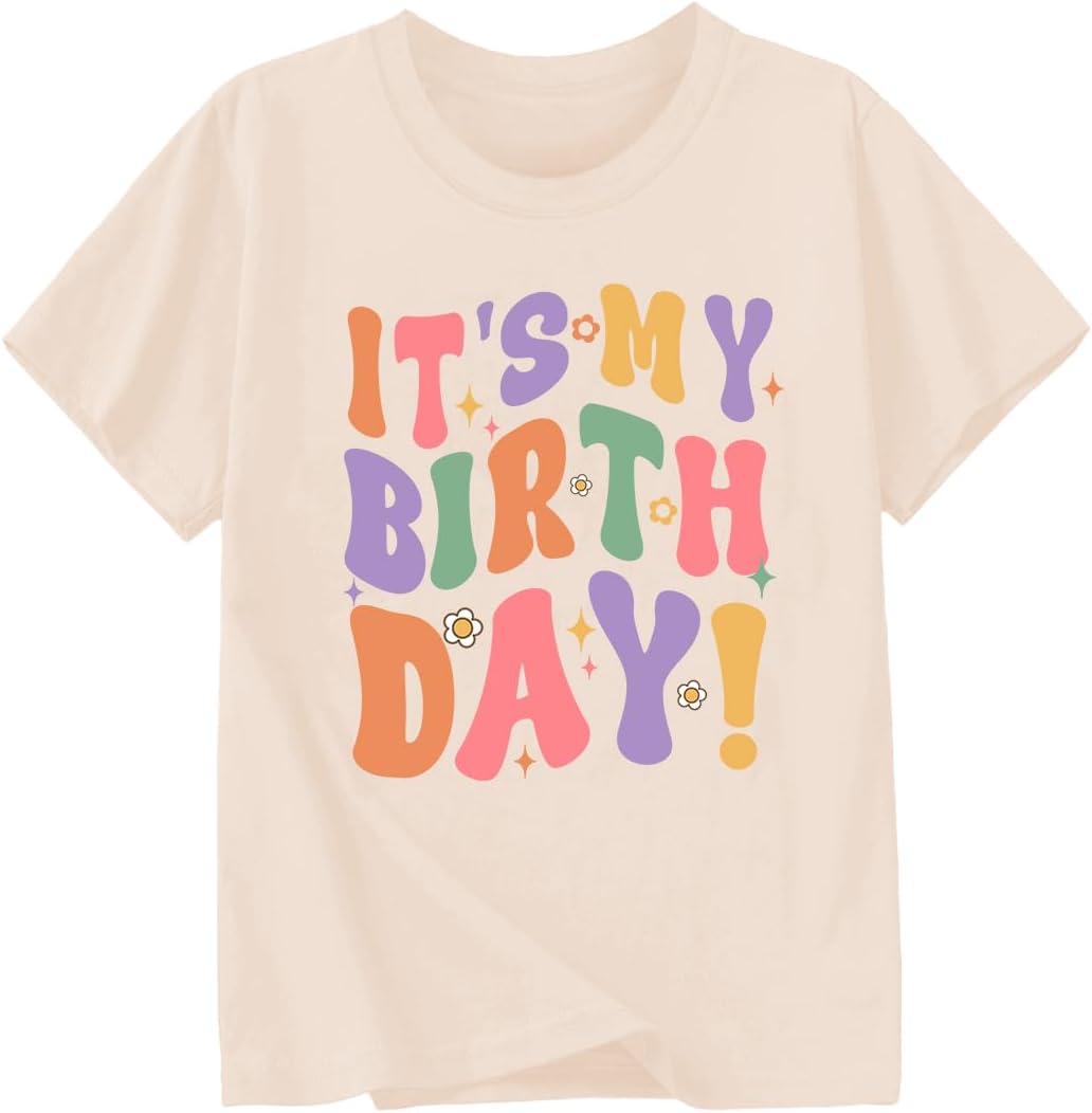 GoengmoBirthday Girl Shirt 2nd 3rd 4th 5th 6th 7th 8th 9th Girls Birthday Tshirts Cotton Short Sleeve Tees