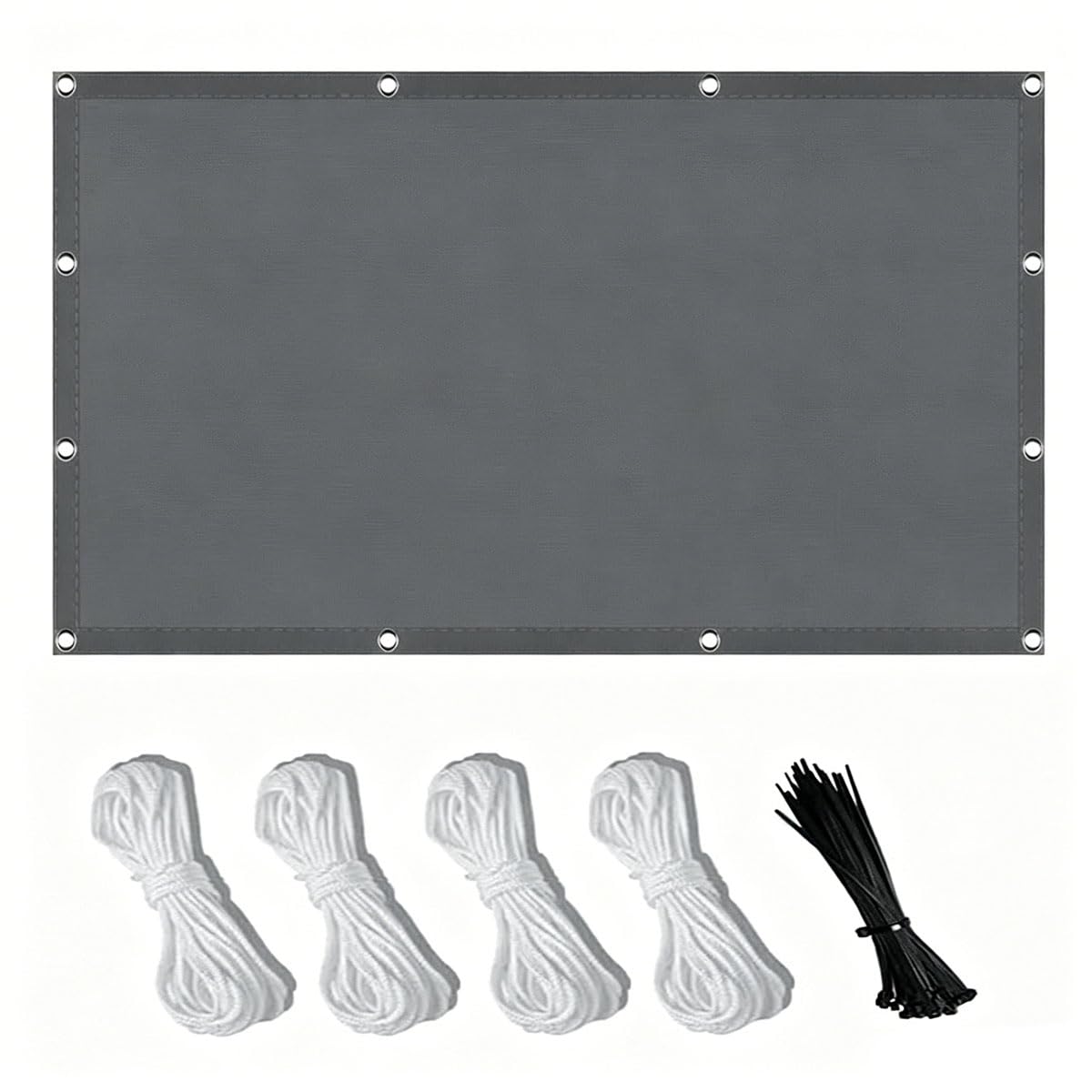 Voile d'ombrage rectangulaire gris foncé imperméable et auvent terrasse