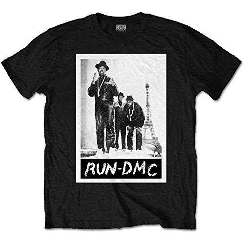 Image of Run Dmc Paris Photo Official Tee T-Shirt Mens Unisex (X-Large) Black