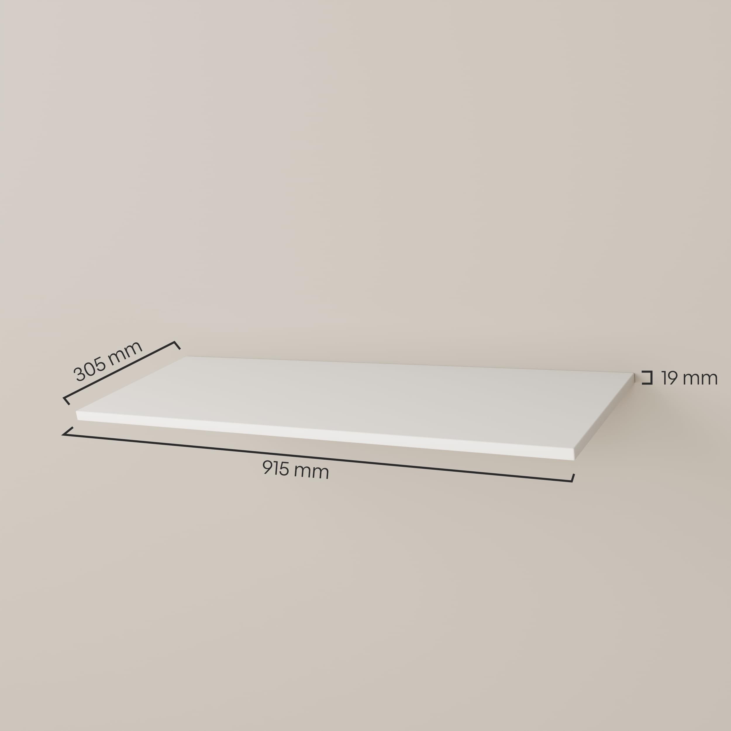 pamo Étagère blanche avec accessoires de montage 91 x 30 cm I Lot de 1 I réglable en hauteur, résistante aux chocs et aux rayures I pour armoire ouverte Fabriquée en Allemagne