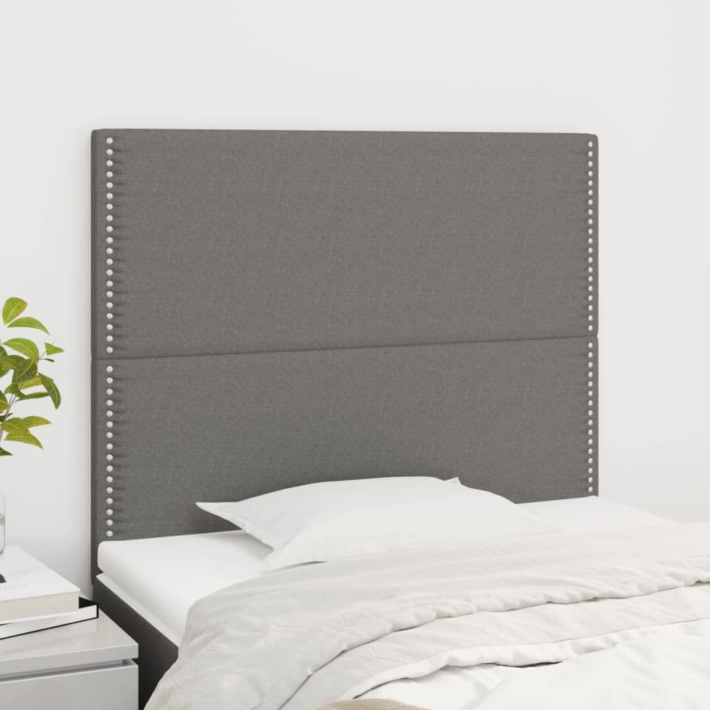 vidaXL Cabecero de Tela Gris Oscuro 90x5x118/128 cm