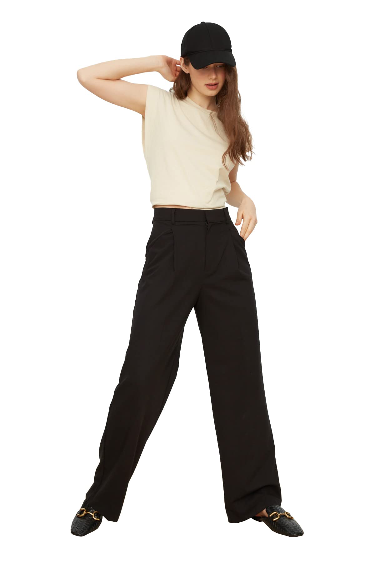Trendyol Woman Basics Regular fit Basic Crew Neck Knit T-Shirt Stone