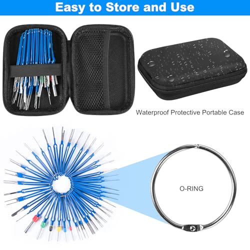 Image of Terminal Removal Tool Kit 41 Pcs Depinning Tool Electrical Connector Pin Removal Tool Kit Pin Extractor Tool Set Wire Terminal Release Tool for Automotive Car Household Devices - Blue