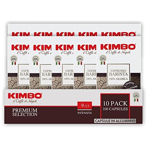 Kimbo Coffee Espresso Barista, Nespresso Compatible Capsules, Authentic Italian Coffee Pods, Machine Ready, Medium Dark Roast (10 x 10 Aluminium Capsules) Cover