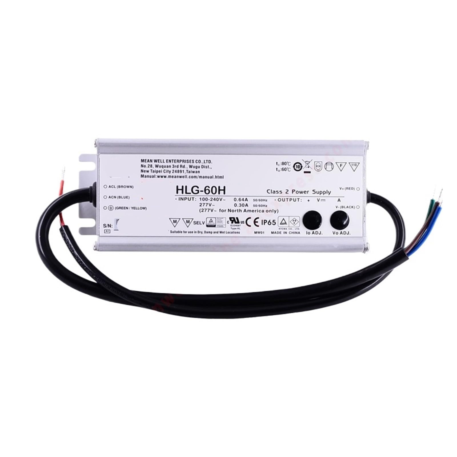 HLG-60H-54A driver LED 60W tension et courant constant pour éclairage public