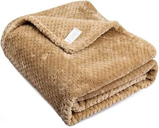 ASIJIA Dog Blanket 100 x 125 cm Cat Blanket Thick Washable Soft and Warm Pet Blankets for Medium and Large Dogs & Cats (Beige)