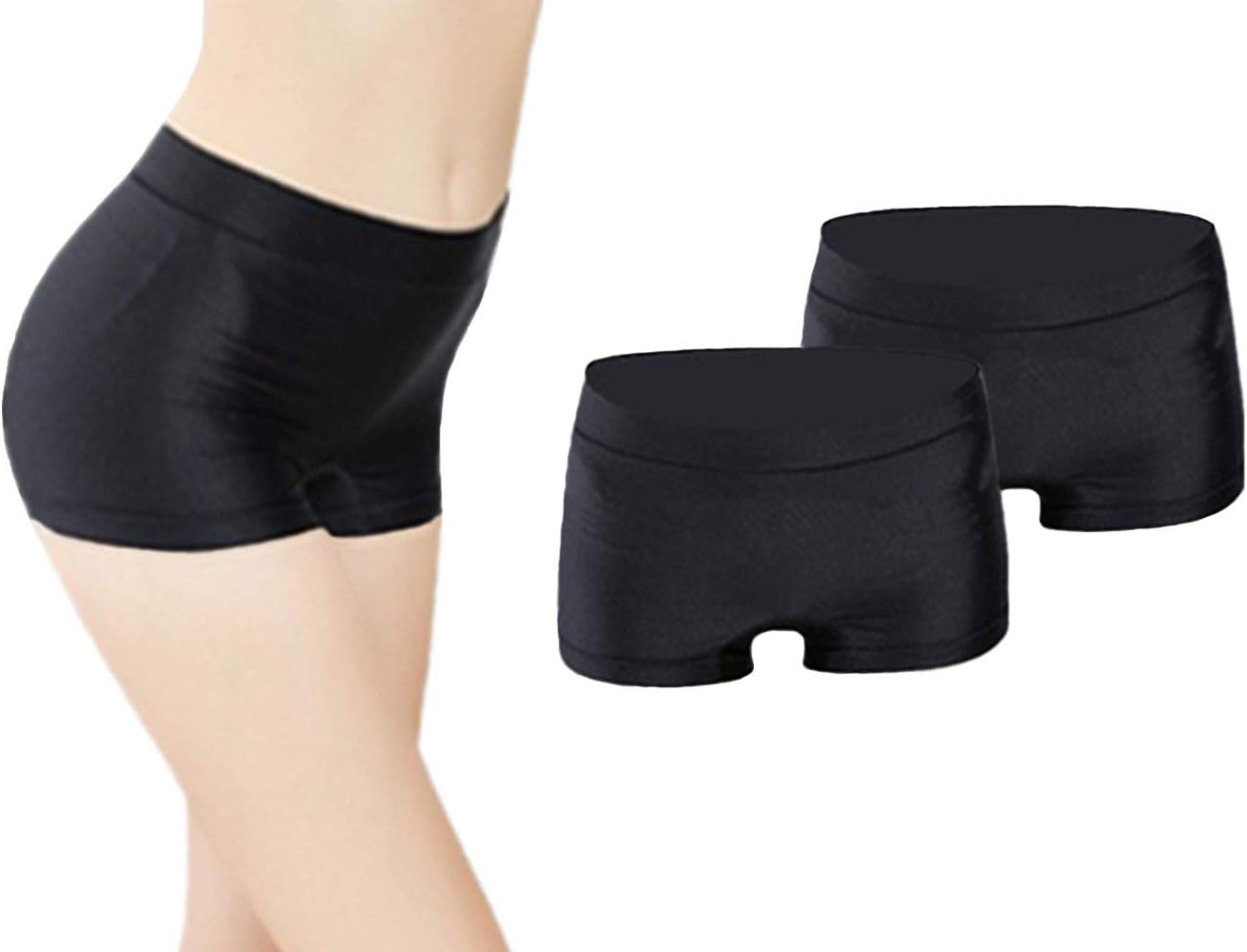 Jinglun Showtime Women Menstrual Period Double Layer Panties Underwear (L, Black2(2))