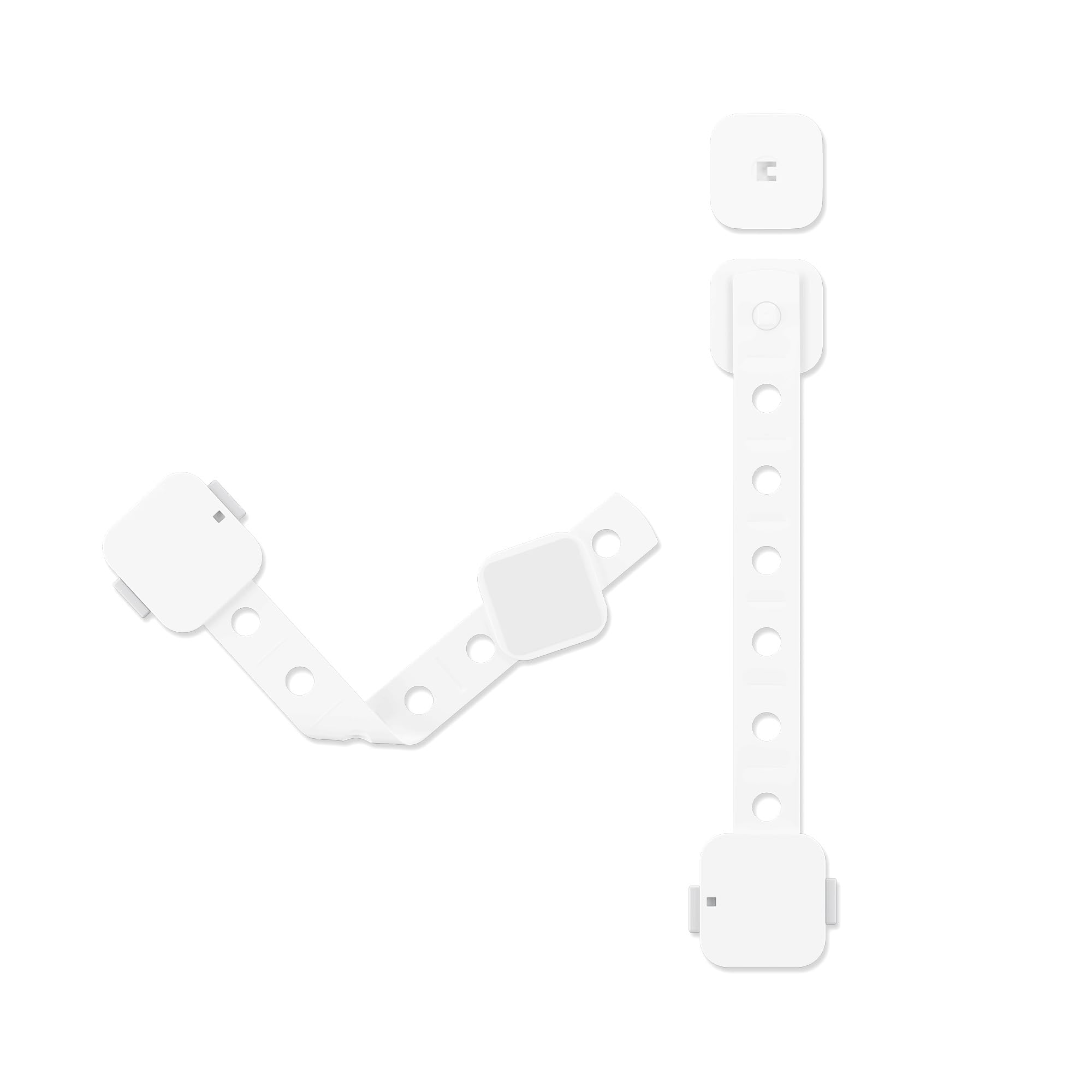 Amazon Brand - Supples Babyproofing Safety Locks, Dual-Button, Smart-Release Design, Pre-Taped, Versatile, Stylish (Pack of 4, White)