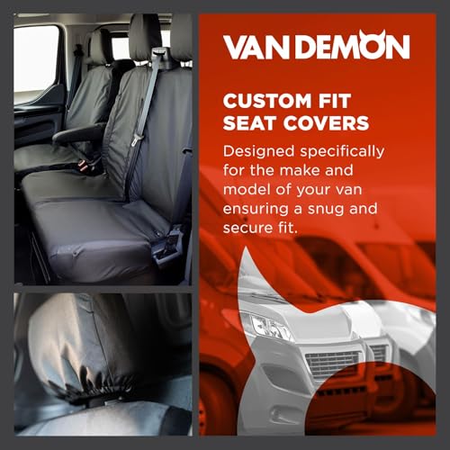 Seat Covers For Citroen Berlingo 2008-2018 Tailored Fit Heavy Duty Waterproof Black Van Seat Covers for Front Driver & Double Passenger Seat 600 Denier Polyester Machine Washable - Image 2
