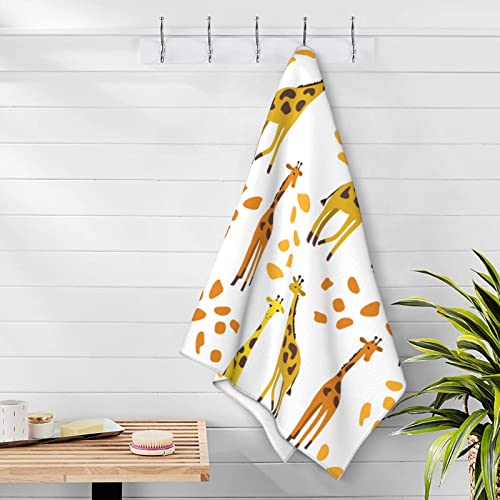 Serviette de bain microfibre motif girafe dessin animé douce drap de plage absorbant sans sable