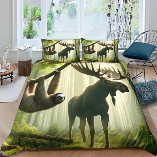 Parure de lit wapiti 200x200 en microfibre 3D haute densité durable