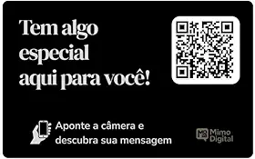 Cartão Presente Mimo Digital com QR Code – Novidade para Surpreender Premium (Preto)