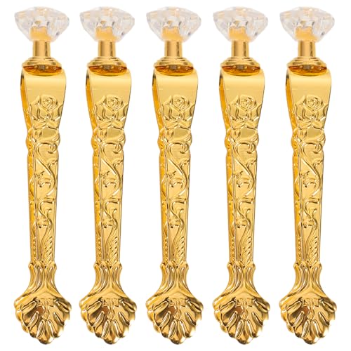 minkissy 5個入り 香木炭トング 金属製香木クリップクランプ 花柄彫刻ハンドル付き バフールバーナー用 炭ホルダーツール