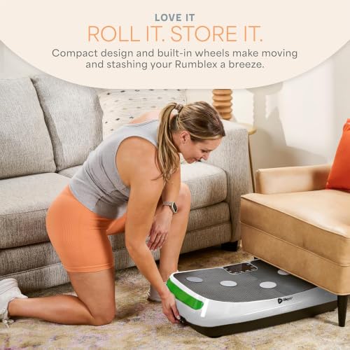 Image of Lifepro Rumblex 4D Curved Vibration Plate Exercise Machine - Triple Motor, 7 Modes & 60 Speeds Vibrating Platform Machine - Full Body Vibration Plate for Lymphatic Drainage & at Home Workout