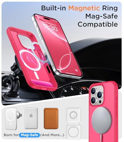 Image of Magnetic Compatible with iPhone 16 Pro Max Case, [Built-in Invisible Kickstand][Compatible with MagSafe][Military Grade Shockproof] Slim Translucent Matte Phone Case for iPhone 16 Pro Max 6.9 inch