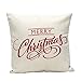 Wonder4 Sofa Pillow Case, Merry Christmas Decorative Pillow Cover 18 x 18" cotton linen fabric (I)