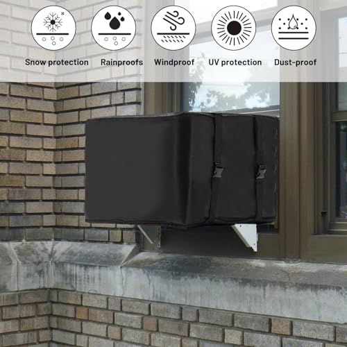 Window Air Conditioner Insulation Cover for Outside,3 Layers Dust-Proof Window Ac Unit Covers Outdoor Winter Insulated Protection Cover, 21 \"L x 15 \"H x 16\" D