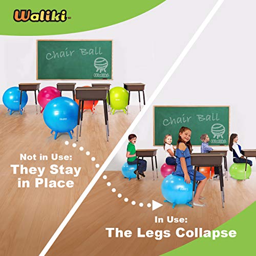 Waliki Chair Ball Seat With Stability Legs For Kids | Flexible Classroom Seating | 20"/50Cm Orange #TOP5