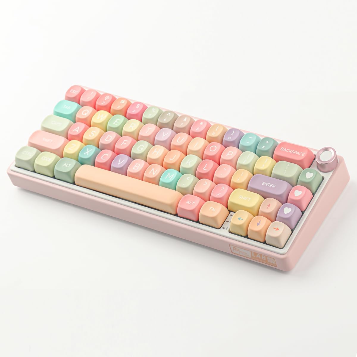 PBT Keycaps 126 Keys MOA Profile Cute Keycap Dye-Sublimation Rainbow Candy Keycaps Set Custom Keycap for Cherry Gateron MX Swithes Mechanical Keyboards (Only Keycaps)