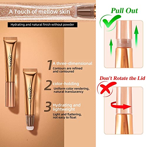 2 Colors Liquid Contour Beauty Wand,Smooth Creamy Matte Finish Liquid Contour Stick With Soft Cushion Applicator, Blendable Waterproof Body Face Contouring Makeup(01,02) #TOP2