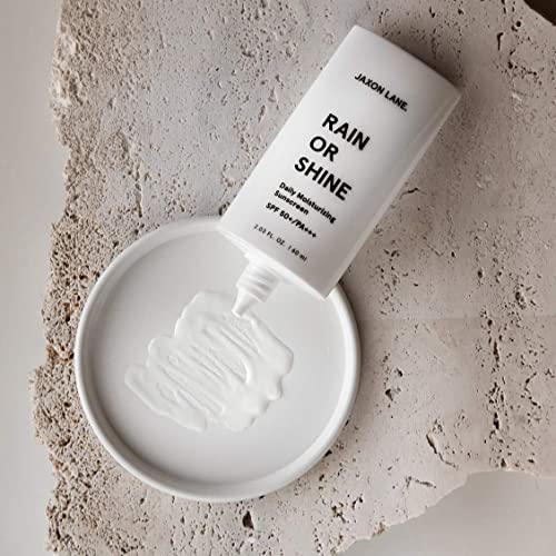 Image of RAIN OR SHINE Anti Aging Face Sunscreen SPF 50 for Clear Skin w /Green Tea, Hyaluronic Acid, Vitamin E Oil, Ginseng Extract, Licorice Root, SPF Moisturizer for Face & Body Cream 2.03 Oz, Unscented, 2Pk