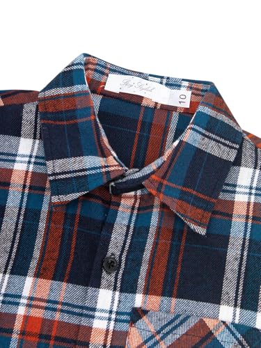Image of Yoimira Boys Flannel Shirts Kids Long Sleeve Plaid Tops Casual Button Down Shirt Western Plaid Jacket