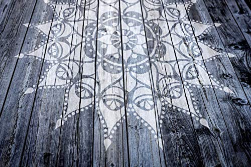NASHIK Mandala Indian Circular Stencil - Furniture Wall Floor Stencil for Paint - 100cm
