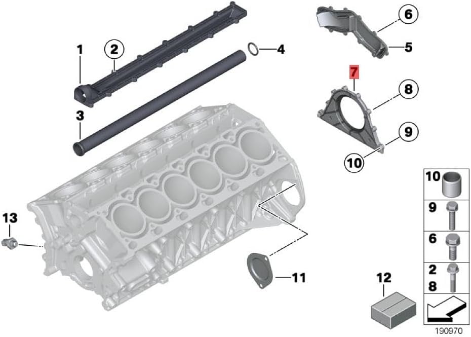 Engine Rear Crankshaft Oil Sealing 11147512101 for BMW N62 N73