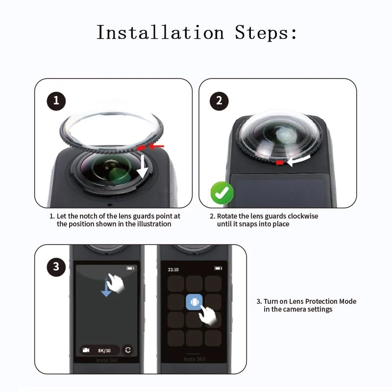 Image of Yantralay Lens Guard for Insta 360 X5, Rotatable Detachable Tempered Glass Shield with Anti-Glare Edge, Scratch & Drop Resistant High-Definition Cover