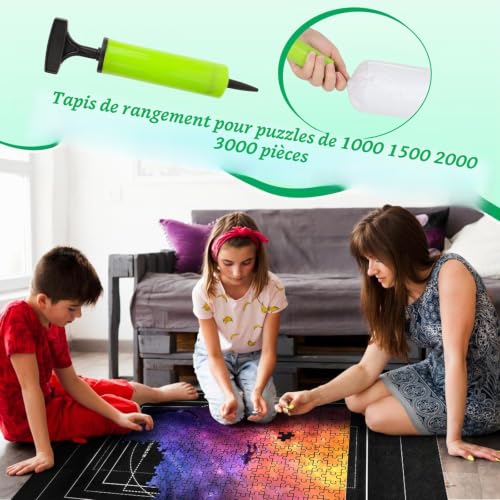 VFANDV Tapis de Puzzle, Rangement Puzzle pour Jusqu'à 1000 1500 2000 3000 Pièces, Tapis de Puzzle Rouleau Feutre Portable pour Adultes et Enfants - avec 4 Trieur de Puzzle – vue 6