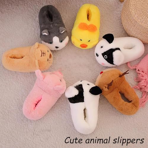 Pig Slippers, Cartoon Couple Full-Heel Warm Shoes for Outdoor Indoor, Non-Slip Plush Cotton Slippers for Autumn Winter2