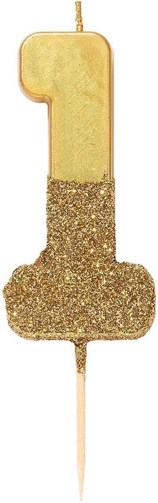 Gold Number Birthday Candles - Cake Candles For All Ages, Boy Or Girl Parties