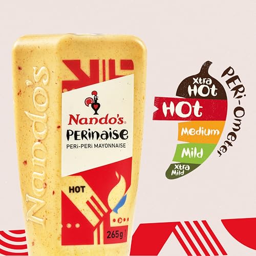 Nando’s PERinaise PERi‑PERi Würzige Mayonnaise Scharf (Hot) 3er Pack (3 x 265g) - Cremiger Dip, Burger Sauce & Sandwich Aufstrich