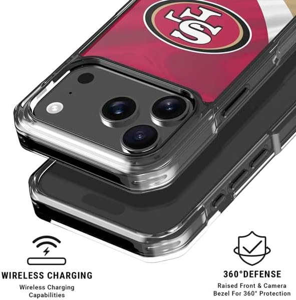 Skinit Clear Phone Case Compatible with iPhone 17 Pro - Officially Licensed NFL San Francisco 49ers Design