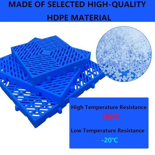 Palette en plastique emboîtable et légère structure en grille lot de 4 bleu