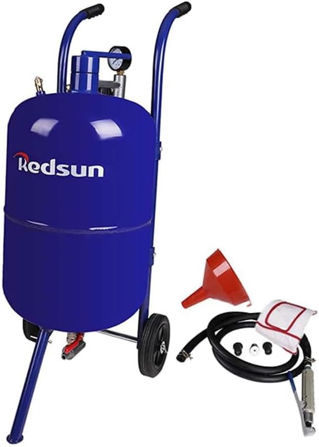 Sand Blaster 10 Gallon Abrasive Blaster Portable Power Sand Blasting Kit for Removing Paint, Stain, Rust, Compatible Pressure Sand Blaster (Blue)