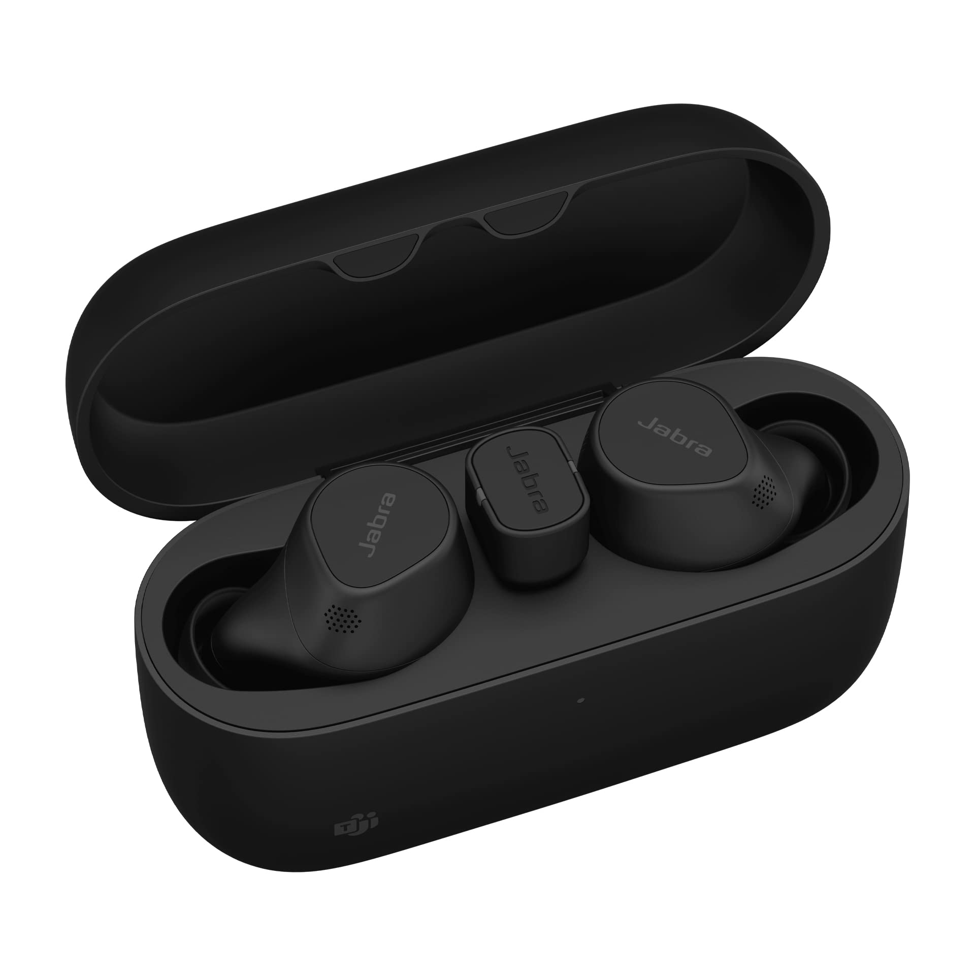 Jabra Evolve2 Buds, Auriculares Bluetooth Intraaurales Inalámbricos, Cancelación Activa de Ruido, Tecnología de Voz MultiSensor y Base de Carga Inalámbrica, Certificados para MS Teams, Negro