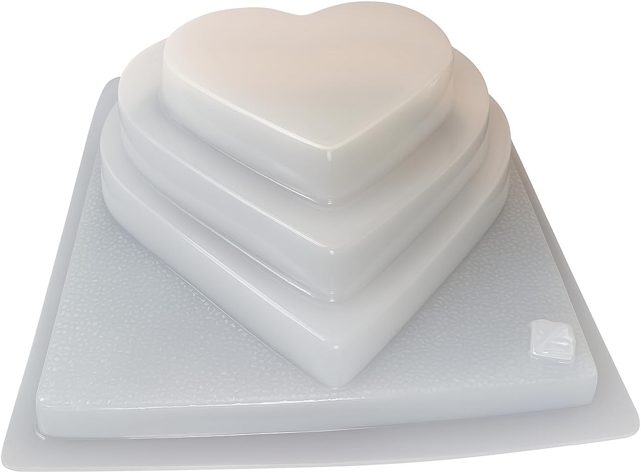 3 Layer Heart Shaped Jello Mold – 2.5L Capacity – Plastic Gelatin Mold for Layered Gelatina Desserts – Made in Mexico