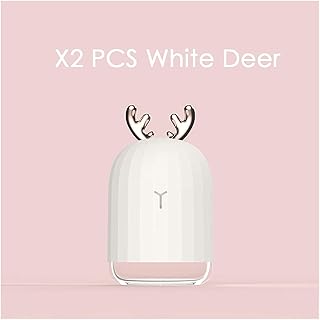 lndytq Humidificateur de Plantes Mignon Blanc Cerf Rose Lapin Humidificateur Ménage Petit Diffuseur USB Humidificateur d'air De Bureau De Voiture Pulvérisateur d'eau (Couleur: 1 Blanc et 1 Rose)