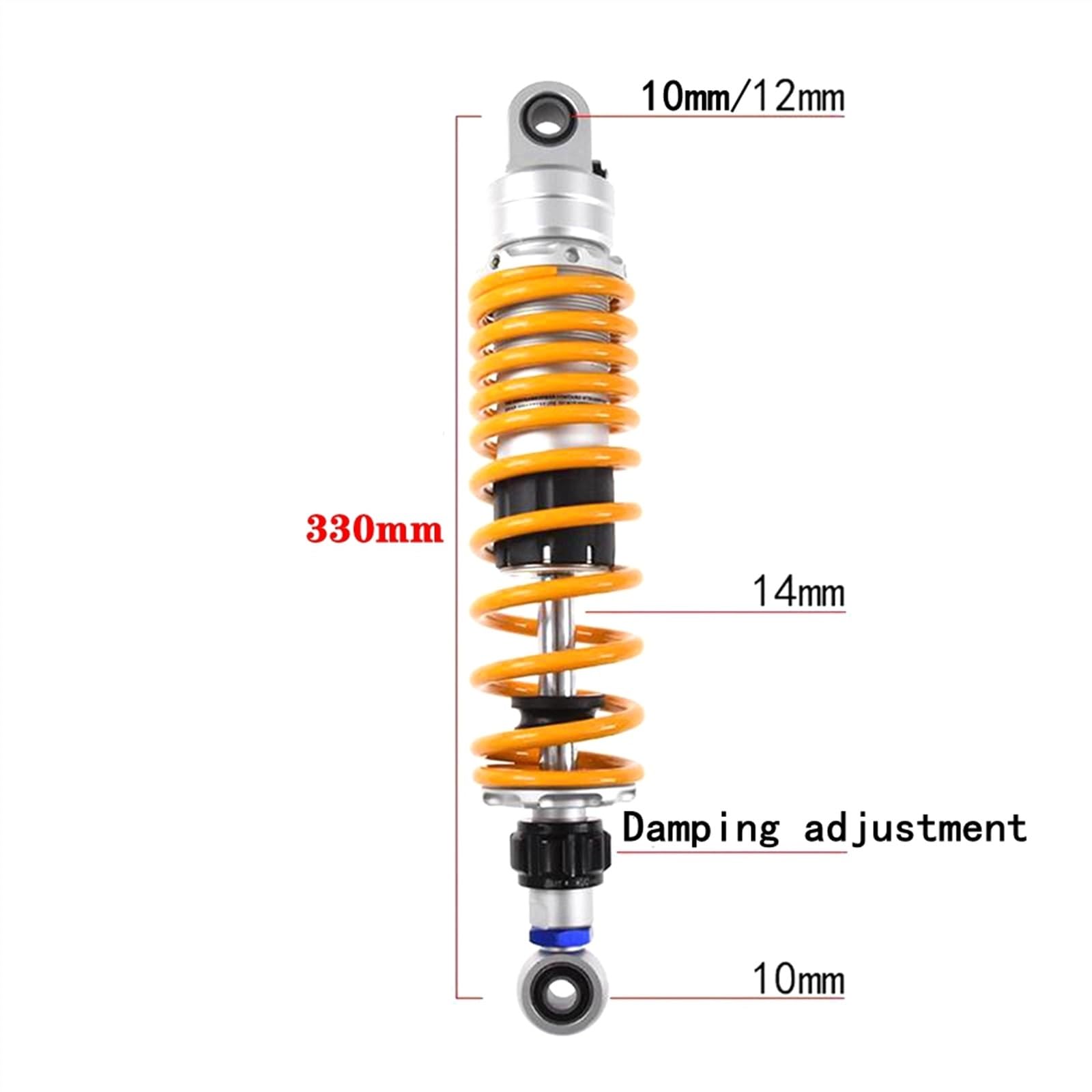 1 Pièces 310mm/320mm/330mm/340mm/350mm//360mm Moto Amortissement Arrière Ajuster Amortisseur Pour Yamaha Suspension Arrière(330mm Round)