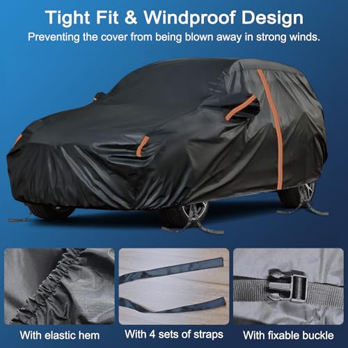Car Cover for Toyota 4Runner 1992-2025, Full SUV Car Cover Waterproof All Weather for Automobiles, Outdoor Sun Rain UV Snow Dust Protection, Custom Fit with Driver Door Zipper and Reflective Strips by JAOGAUS - Image 5