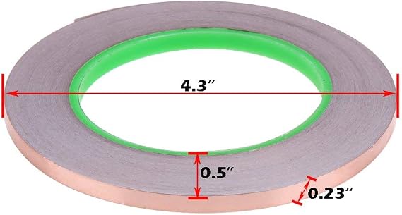 Oubaka 6 Pack Copper Foil Tape,Double-Sided Conductive Copper Tape with Adhesive for EMI Shielding,Stained Glass,Soldering,Electrical Repairs,Paper Circuits,Grounding (1/4inch X 21.8yards)