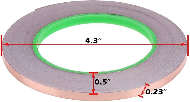 Oubaka 6 Pack Copper Foil Tape,Double-Sided Conductive Copper Tape with Adhesive for EMI Shielding,Stained Glass,Soldering,Electrical Repairs,Paper Circuits,Grounding (1/4inch X 21.8yards)