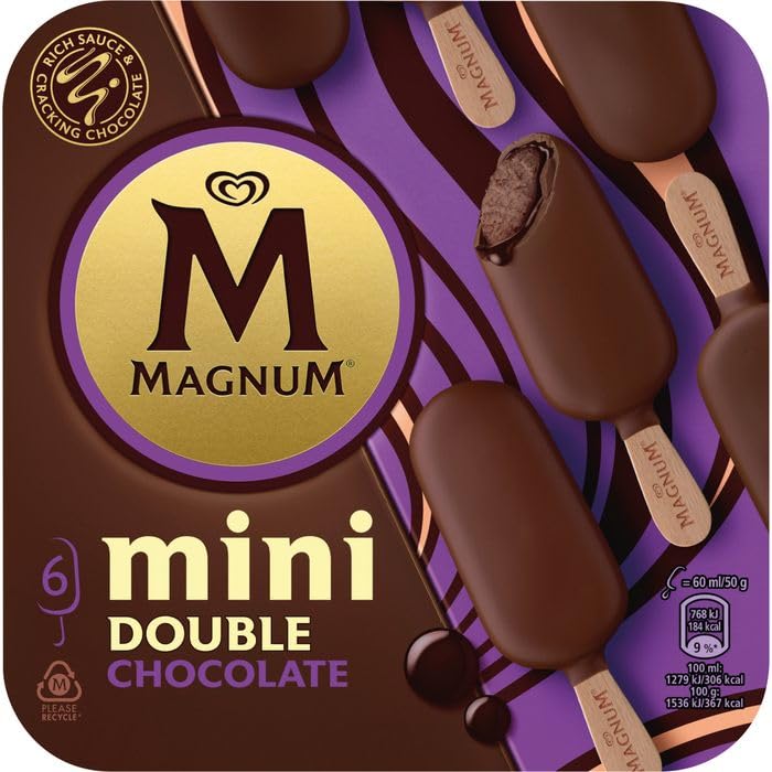 Magnum Helado bombón Mini Double Chocolate 55ml x6